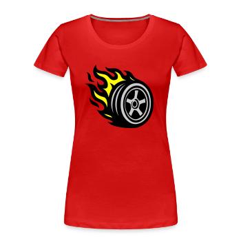 Tire Flame - Women's Premium Organic T-Shirt - navy - Front - Mia (176cm)