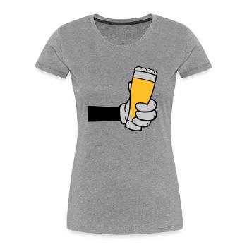 Bierglas anstoßen Comic Hand - Frauen Premium Bio T-Shirt - Navy - Vorne - Mia (176cm)