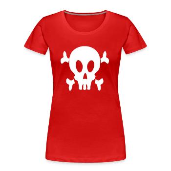 Skull Sunflower Shirt Floral Bandana Skeleton - Women's Premium Organic T-Shirt - navy - Front - Mia (176cm)