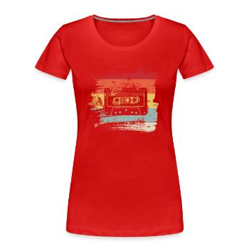 Retro Kassette Tape Mixtape Musik Oldschool - Frauen Premium Bio T-Shirt - Navy - Vorne - Mia (176cm)