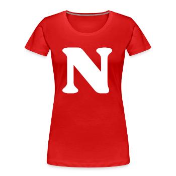 Letter n - Women's Premium Organic T-Shirt - navy - Front - Mia (176cm)
