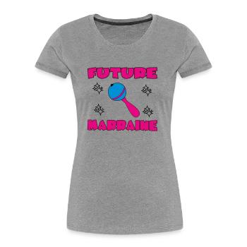 FUTURE MARRAINE - T-shirt bio Premium Femme - bleu marine - Devant - Mia (176cm)