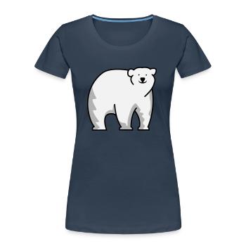 Ours blanc - T-shirt bio Premium Femme - bleu marine - Devant - Mia (176cm)