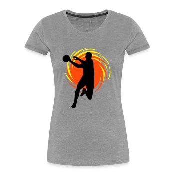 Wirbel Handballer - Frauen Premium Bio T-Shirt - Navy - Vorne - Mia (176cm)