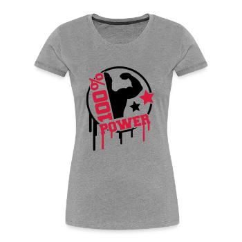 power_100_splat_co2 - T-shirt bio Premium Femme - bleu marine - Devant - Mia (176cm)