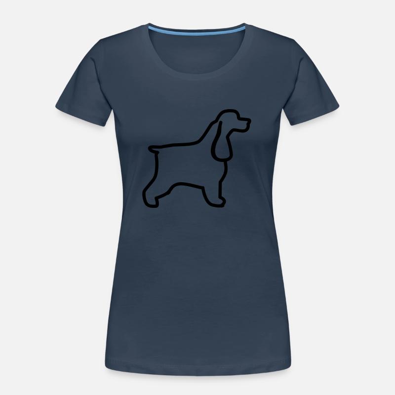 Plan cocker anglais - T-shirt bio Premium Femme - bleu marine