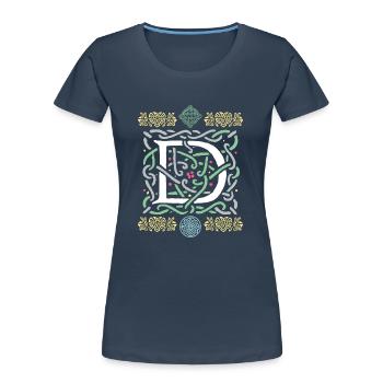 D - Women's Premium Organic T-Shirt - navy - Front - Mia (176cm)