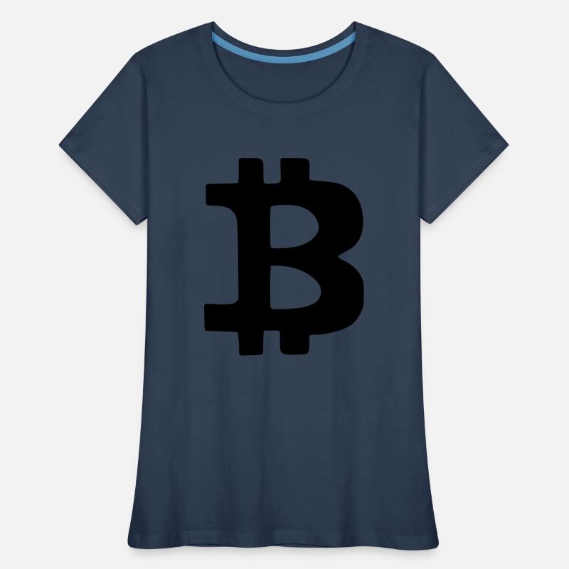 Bitcoin Krypto Währung virtuellen Lebens Vector Frauen Premium Bio T-Shirt