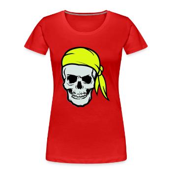 Skull Pirate Ahoy - Women's Premium Organic T-Shirt - navy - Front - Mia (176cm)