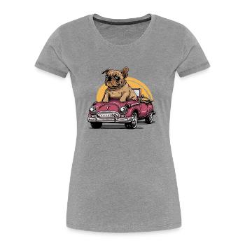 Dog Bulldog Animals Puppy Cute Dog Watercolor Art - Women's Premium Organic T-Shirt - navy - Front - Mia (176cm)