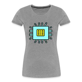 Digital Computer Chip Icon - Frauen Premium Bio T-Shirt - Navy - Vorne - Mia (176cm)