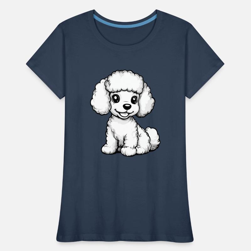 Poodle Hund Comic Niedlich Frauen Premium Bio T-Shirt