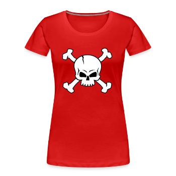 CROSSED SKULL - 2C (W) - Women's Premium Organic T-Shirt - navy - Front - Mia (176cm)