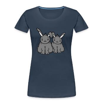 2 Bunnies Fat Friends Team Crew Overweight Fat - Women's Premium Organic T-Shirt - navy - Front - Mia (176cm)
