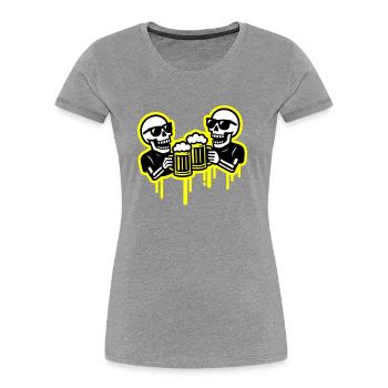 Skelett Party Bier Team - Frauen Premium Bio T-Shirt - Navy - Vorne - Mia (176cm)