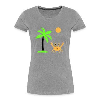krabbe sonne palme - Frauen Premium Bio T-Shirt - Navy - Vorne - Mia (176cm)
