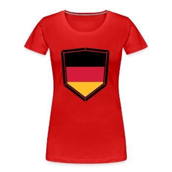shield coat of arms shape super button 3 colors ge - Women's Premium Organic T-Shirt - navy - Front - Mia (176cm)