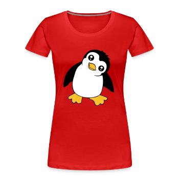 Pingouin Bébé Mignon Petit Drôle Enfant Oiseau Amour - T-shirt bio Premium Femme - bleu marine - Devant - Mia (176cm)