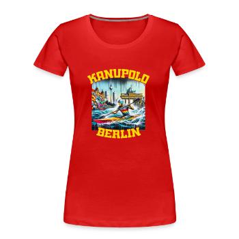 Kanupolo Berlin Graffiti - Frauen Premium Bio T-Shirt - Navy - Vorne - Mia (176cm)
