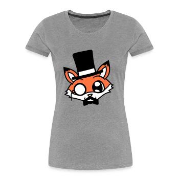 Fox Red Fox Sir Mr. Top Hat Monocle Glasses - Women's Premium Organic T-Shirt - navy - Front - Mia (176cm)