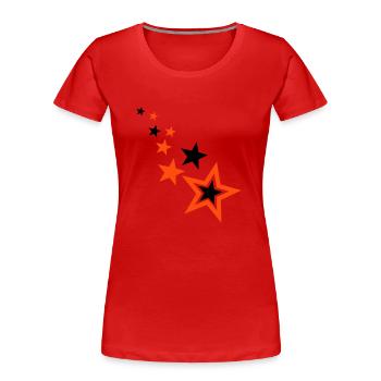 Sterne - Frauen Premium Bio T-Shirt - Navy - Vorne - Mia (176cm)