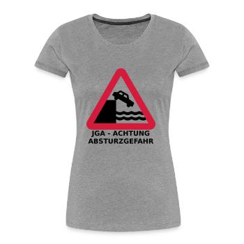 Junggesellenabschied - Absturzgefahr durch Alkohol - Frauen Premium Bio T-Shirt - Navy - Vorne - Mia (176cm)