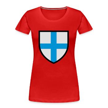 Blason Marseille (T) - T-shirt bio Premium Femme - bleu marine - Devant - Mia (176cm)