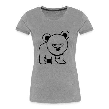 Porter moins drôle - T-shirt bio Premium Femme - bleu marine - Devant - Mia (176cm)