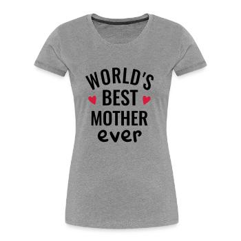 Meilleure mère du monde Maman Fête des Mères Amour Coeur - T-shirt bio Premium Femme - bleu marine - Devant - Mia (176cm)