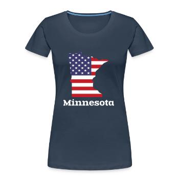 US Minnesota Kartendesign für stolze Minnesotaner - Frauen Premium Bio T-Shirt - Navy - Vorne - Mia (176cm)