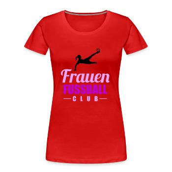 frauen fußball - Frauen Premium Bio T-Shirt - Navy - Vorne - Mia (176cm)