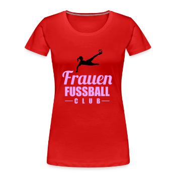 frauen fußball - Frauen Premium Bio T-Shirt - Navy - Vorne - Mia (176cm)