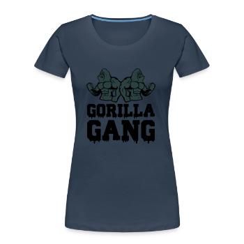 Gorilla Gang - Women's Premium Organic T-Shirt - navy - Front - Mia (176cm)