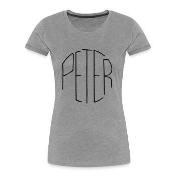 Peter - Frauen Premium Bio T-Shirt - Navy - Vorne - Mia (176cm)