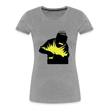 Welder 2-colored - Women's Premium Organic T-Shirt - navy - Front - Mia (176cm)
