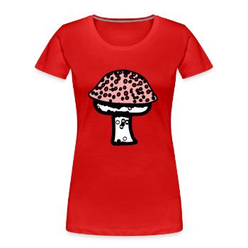Fungus Mushrooms Poisonous Mycology Earthy Vector 1 - Women's Premium Organic T-Shirt - navy - Front - Mia (176cm)