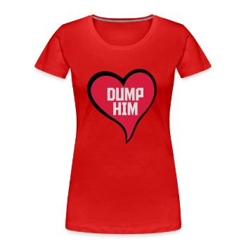 Dump Him Quote Logo - T-shirt bio Premium Femme - bleu marine - Devant - Mia (176cm)