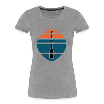 Paddel Sonnenuntergang Logo - Frauen Premium Bio T-Shirt - Navy - Vorne - Mia (176cm)