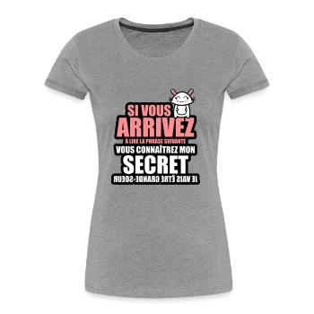 mon secret je vais être grande-soeur - T-shirt bio Premium Femme - bleu marine - Devant - Mia (176cm)