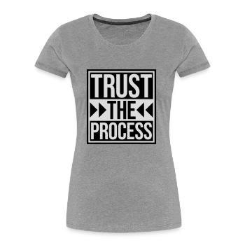 trust the process Zitat - Frauen Premium Bio T-Shirt - Navy - Vorne - Mia (176cm)