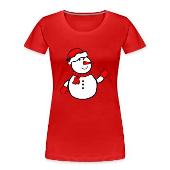 bonhomme de neige - T-shirt bio Premium Femme - bleu marine - Devant - Mia (176cm)