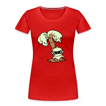 canard petit oiseau mignon lunettes de soleil drôle palmier - T-shirt bio Premium Femme - bleu marine - Devant - Mia (176cm)