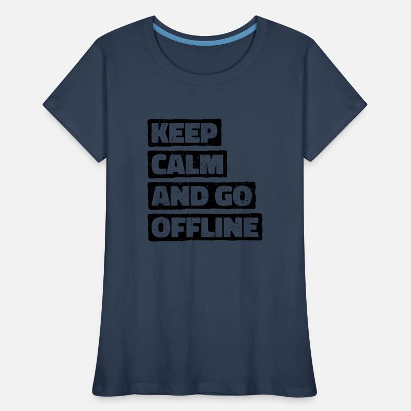 Restez calme et déconnectez-vous. Conception de randonnée T-shirt bio Premium Femme