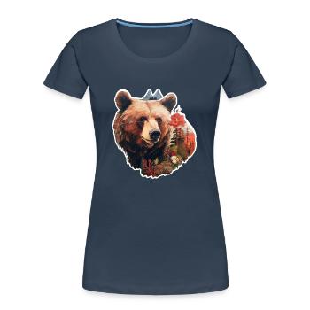 Bear in the wild - Women's Premium Organic T-Shirt - navy - Front - Mia (176cm)