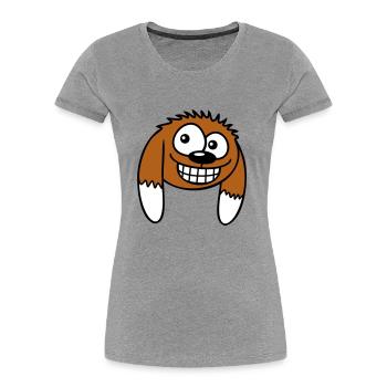 Dog looks funny grin happy smile fun - Women's Premium Organic T-Shirt - navy - Front - Mia (176cm)