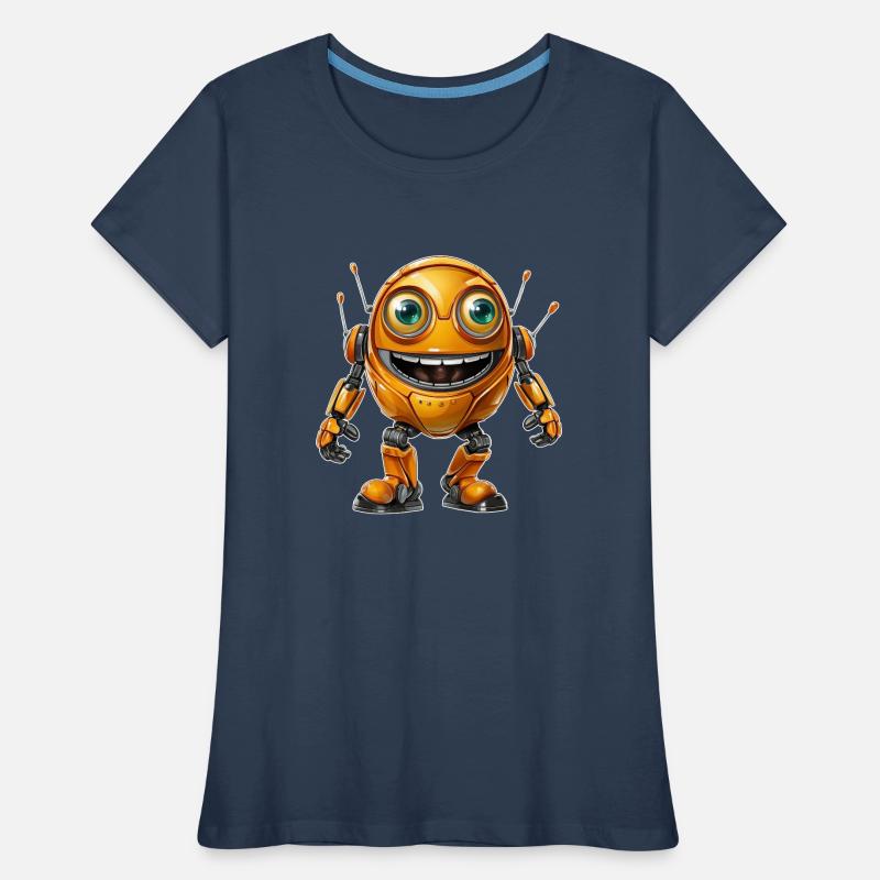 Orange Android Robot diffuse de bonnes vibrations T-shirt bio Premium Femme