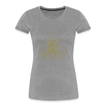 Traditional Catholic Virgin Mary Auspice Maria - Women's Premium Organic T-Shirt - navy - Front - Mia (176cm)