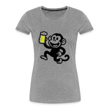 Bière de singe drôle - T-shirt bio Premium Femme - bleu marine - Devant - Mia (176cm)