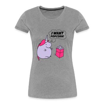 unicorn_want_popcorn_002 - T-shirt bio Premium Femme - bleu marine - Devant - Mia (176cm)