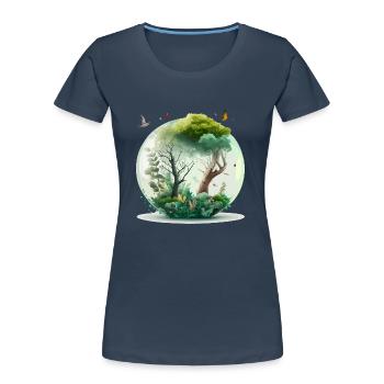 The miniature forest - Women's Premium Organic T-Shirt - navy - Front - Mia (176cm)